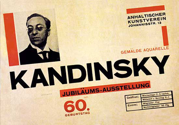 Kandinsky zum 60. in Bauhaus style, Herbert Bayer, 1926<