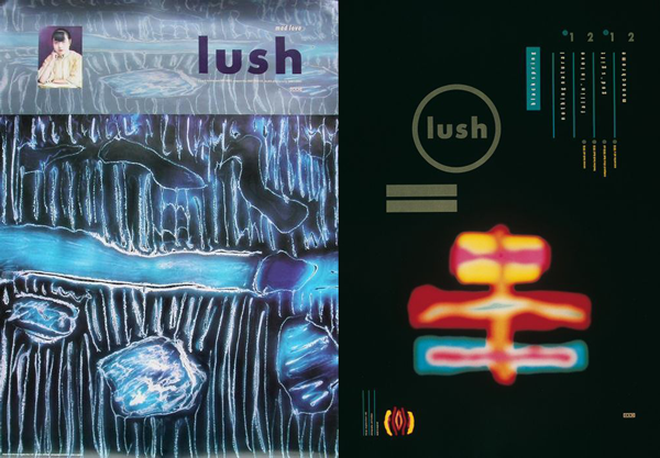 Promo posters for UK band Lush on 4AD record label, Vaughan Oliver, 1990