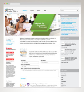 Accounting vertical content and website developed for Canon Information & Imaging Solutions