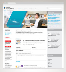 Lead-generation campaign website developed and managed for Canon Information & Imaging Solutions