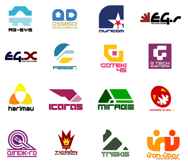 Wipeout XL (2097) team logos, 1996
