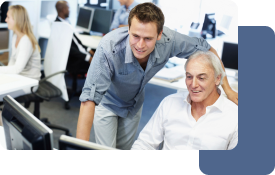 Two tech professionals collaborate on a video script and storyboard.