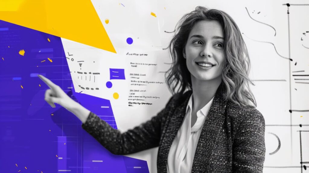 Planner mapping B2B content journey for better results.