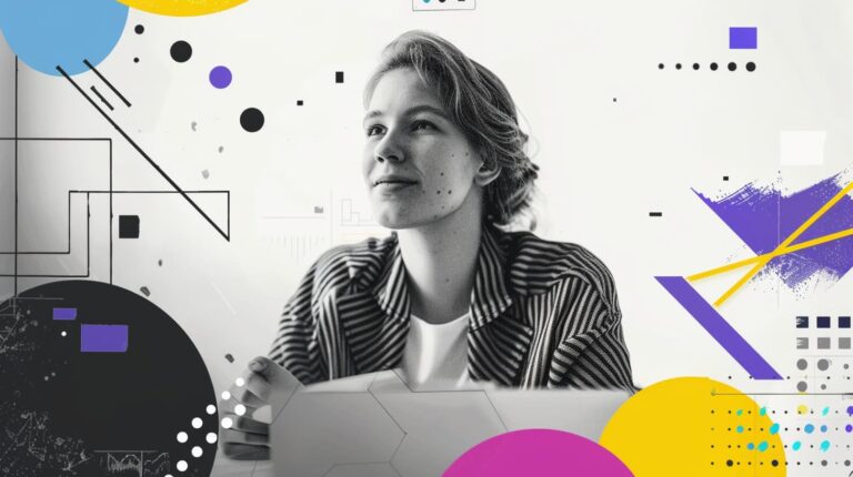 Marketer at desk brainstorming marketing strategy and SEO ideas.