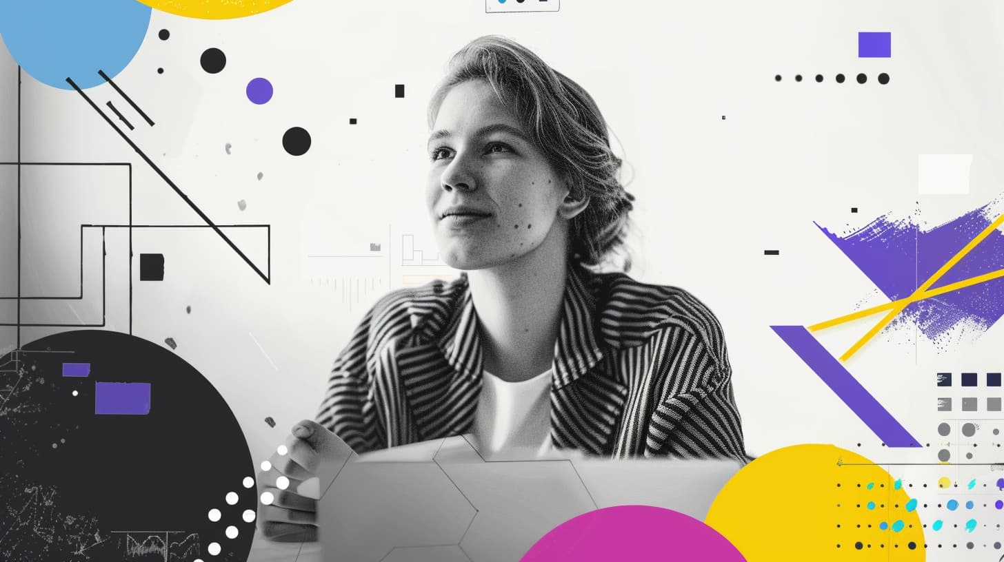 Marketer at desk brainstorming marketing strategy and SEO ideas.