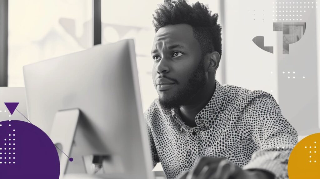 Marketer reviewing low-impact generic marketing content