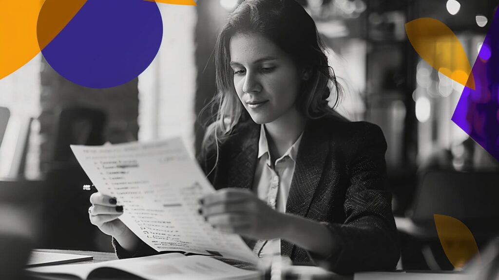 B2B marketer reviewing script for an explainer video.