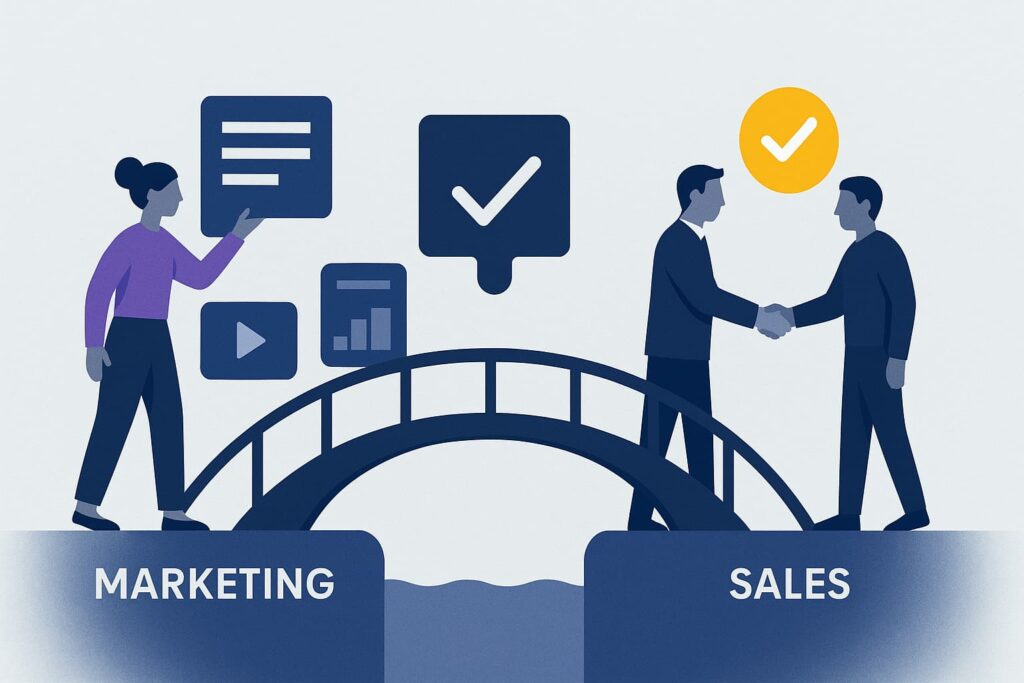 Chart showing alignment between sales and marketing measurement.