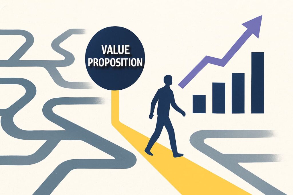 Illustration showing difficulty in increasing B2B sales.