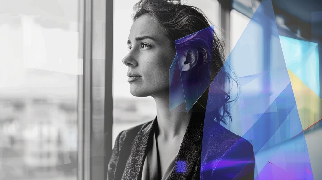 An eLearning leader staring out the window and looking a bit concerned.